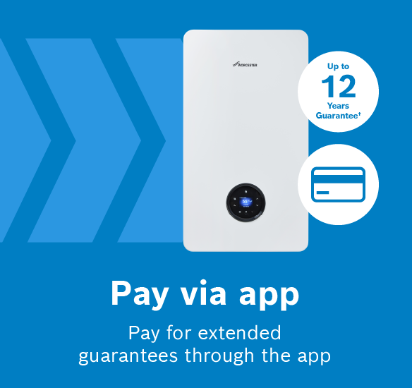 Image of Worcester Bosch boiler with 'pay via app' written on it
